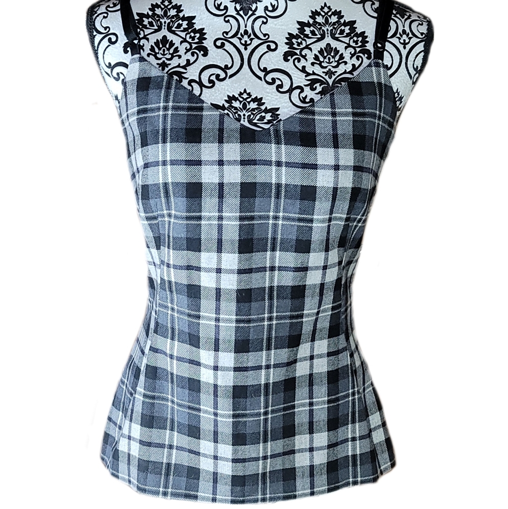 D&G Grey Plaid Tartan Tank Top